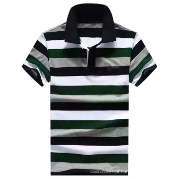 Homens Moda Camisas Polo Stripe Jersey Algodão Camisas Polo